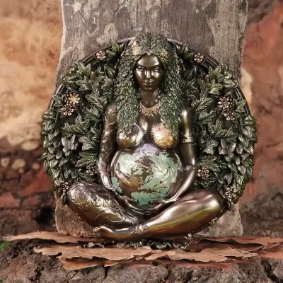 Figurine mother earth bronze wall plaque